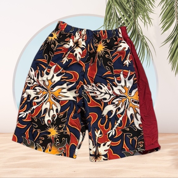 MISS TEE V US EUC BOYS SWIM BATHING SUIT SHORTS SUMMER BEACH POOL CASUAL SZ 10 - Picture 1 of 4